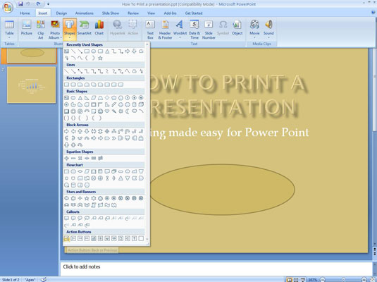 Action Button Powerpoint 2007