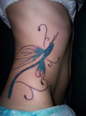 Black And White Dragonfly Tattoo Designs