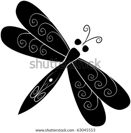 Black And White Dragonfly Tattoo Designs