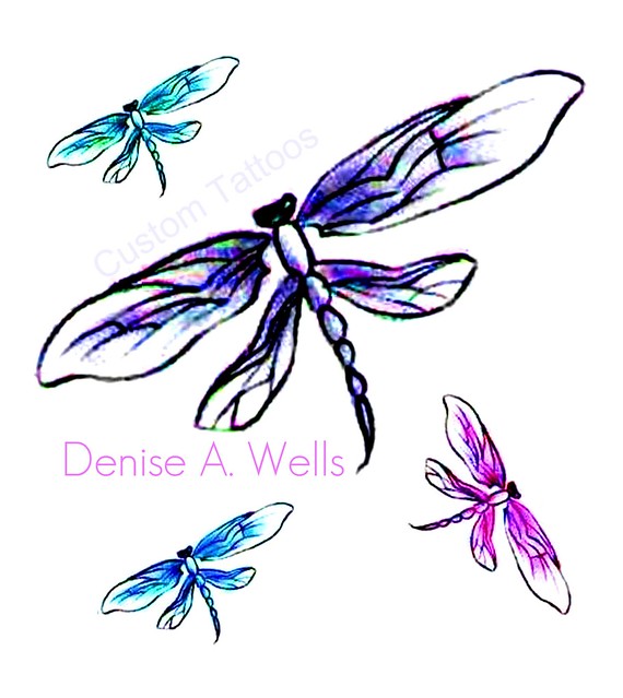 Black And White Dragonfly Tattoo Designs