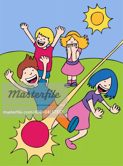 Cartoon Pictures Of Children Playing Games