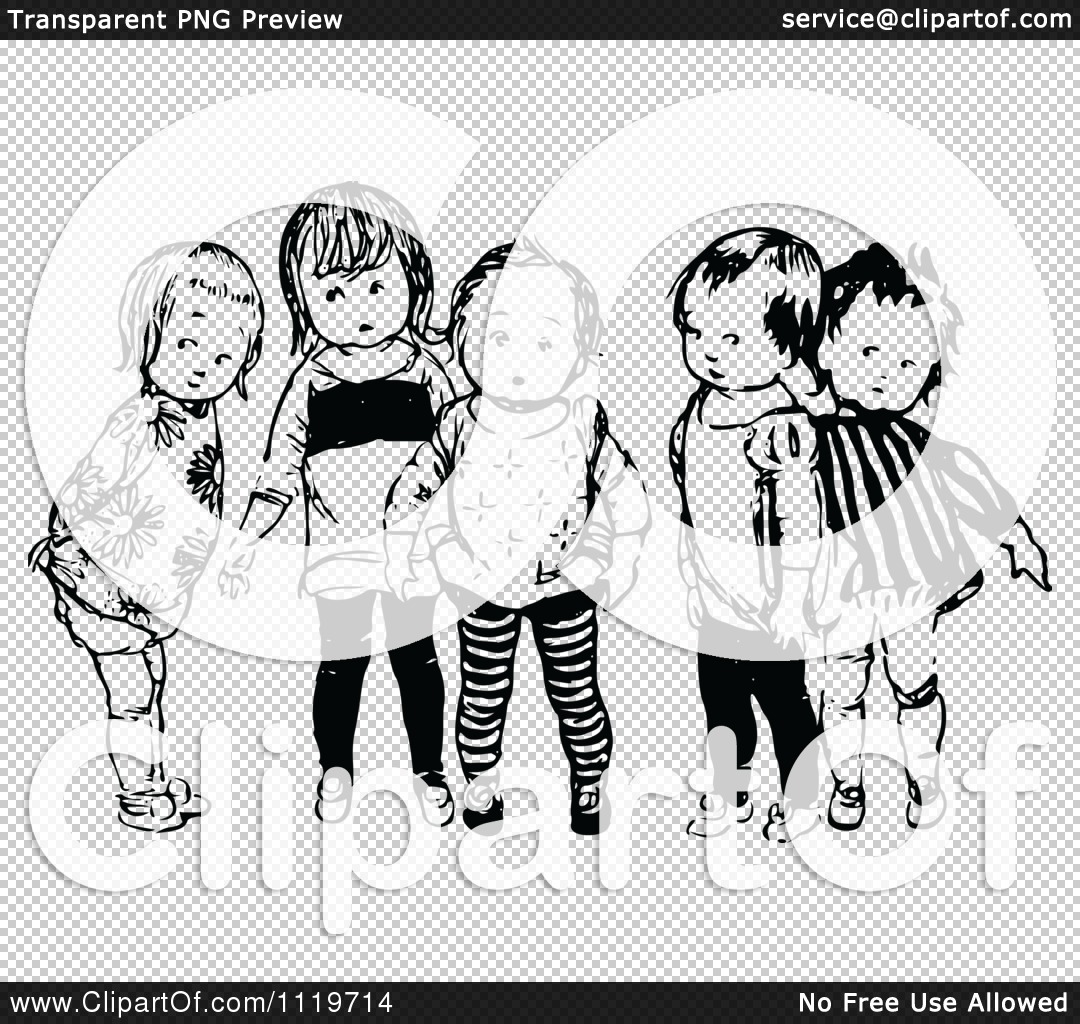 Children Clip Art Black And White