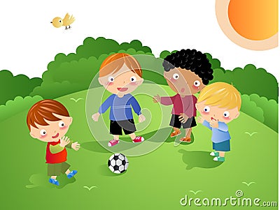 Children Playing Football