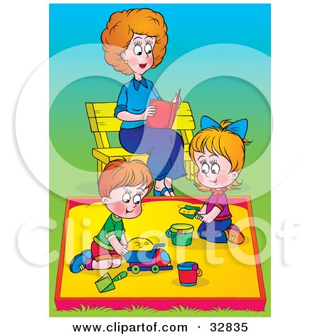 Children Playing In The Park Clipart