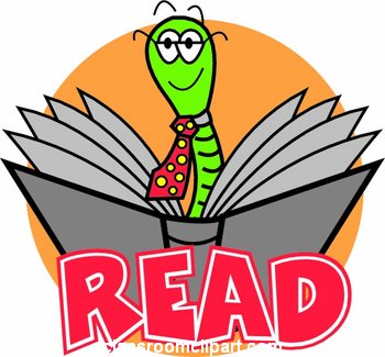 Children Reading Books Clip Art