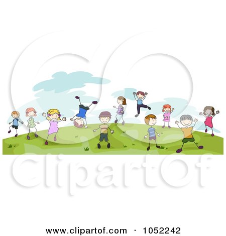 Clipart Of Children Playing Outside