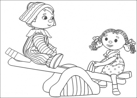 Coloring Pictures Of Children Playing Together