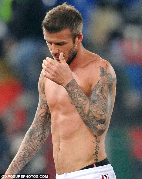 David Beckham Tattoos Back