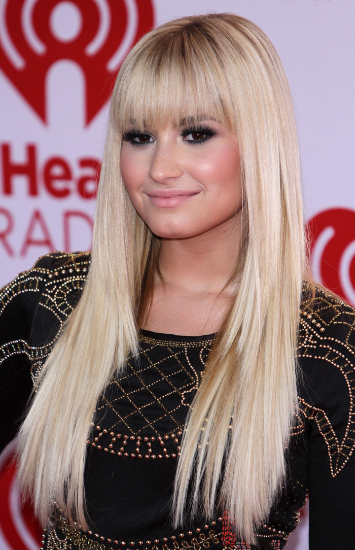 Demi Lovato 2012 Blonde Bangs
