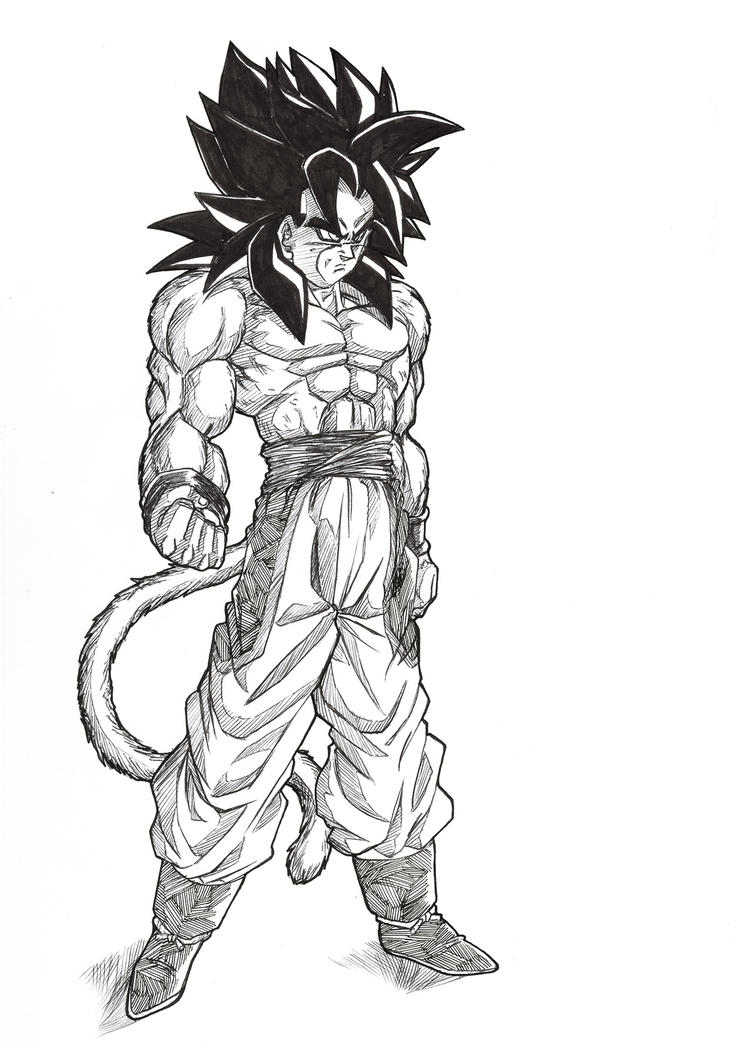 Dragon Ball Z Goku Super Saiyan 4 Coloring Pages