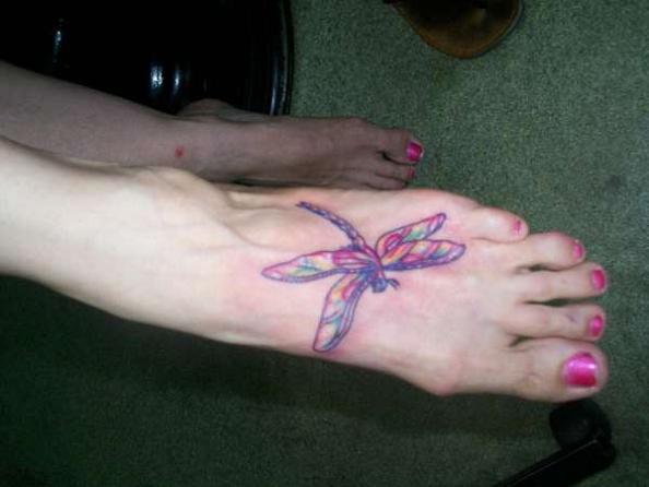 Dragonfly Tattoos For Women On Foot