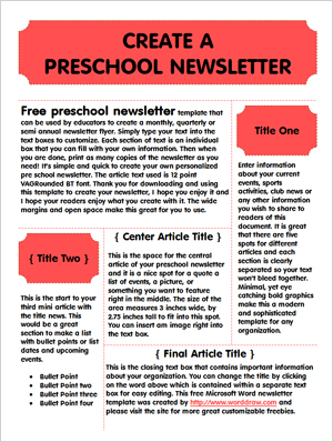 Free Newsletter Templates For Word 2007