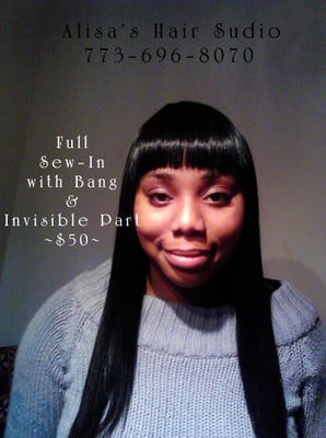 Full Weave Sew In With Bangs