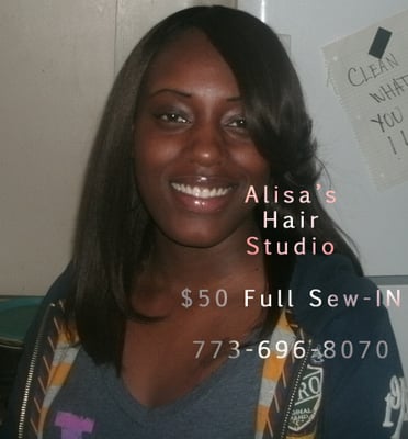 Full Weave Sew In With Bangs