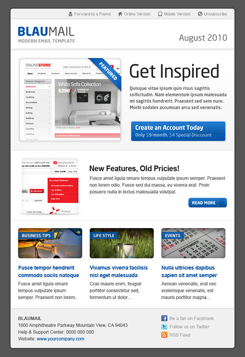 Html Newsletter Design Inspiration