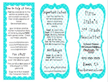 Newsletter Templates For Teachers To Parents