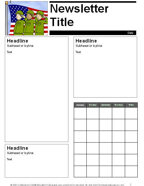 Newsletter Templates For Teachers Word