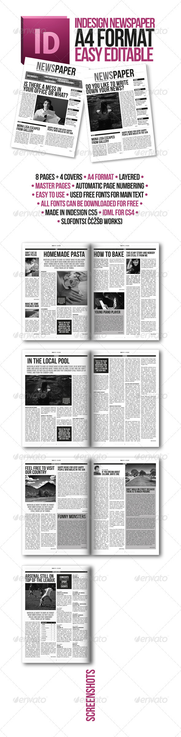 Newspaper Layout Indesign