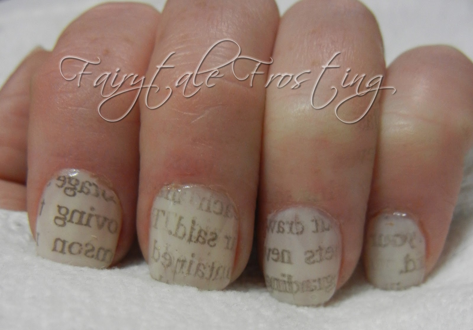 Newspaper Nails With Rubbing Alcohol