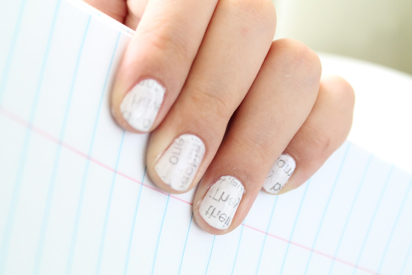 Newspaper Nails With Rubbing Alcohol