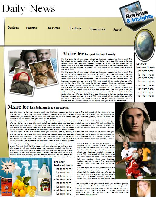 Newspaper Template For Microsoft Word 2003