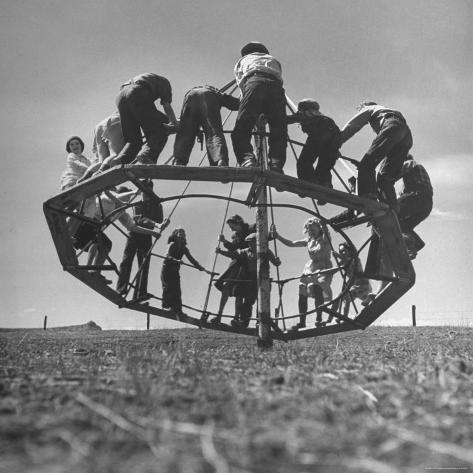 School Children Playing Outside