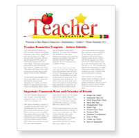 School Newsletter Templates For Word