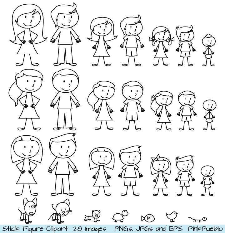 Stick Figure Children Clip Art Free