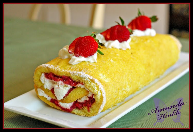 Strawberry Vanilla Roll Cake