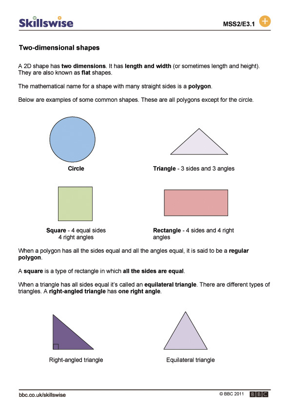 Two Dimensional Shapes Worksheets