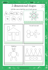 Two Dimensional Shapes Worksheets First Grade