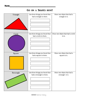 Two Dimensional Shapes Worksheets Kindergarten