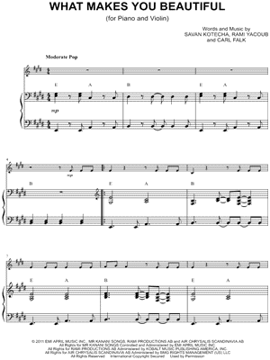 What Makes You Beautiful Piano Sheet Music